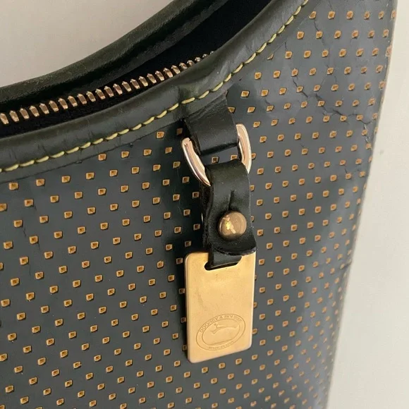 Dooney & Bourke Cabrio Green Perforated Zip Hobo Bag Purse - Picture 1 of 14